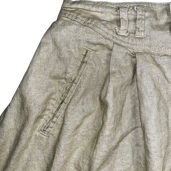 Vintage Gloria Vanderbilt Button-Front Maxi Skirt Size 14 Beige Linen Blend - Picture 4 of 10